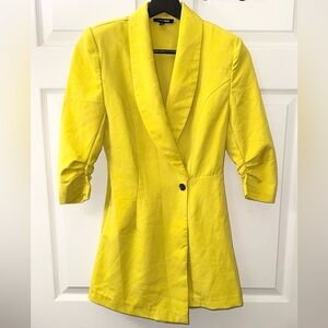 Like New - Fashion Nova Vibrant Yellow Blazer Romper